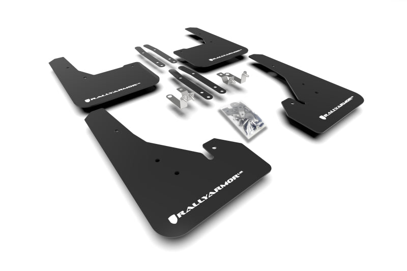 Rally Armor UR Mud Flaps - 2019-2026 Toyota Corolla - Black/White Logo - #MF67-UR-BLK/WH