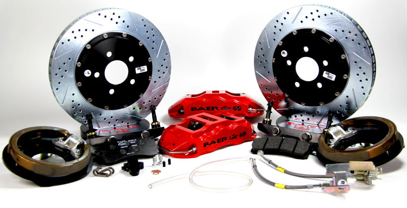 Baer Brakes 14in Extreme+ Rear SDZ Brake Kit - Silver — Fits Rear Ends w/Ford 9" Early Big Bearing Housing Ends, (5x5.00"BC)