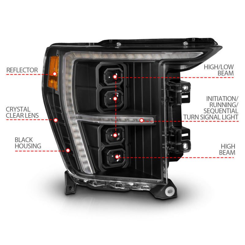 ANZO 2021-2023 Ford F-150 LED Projector Headlights