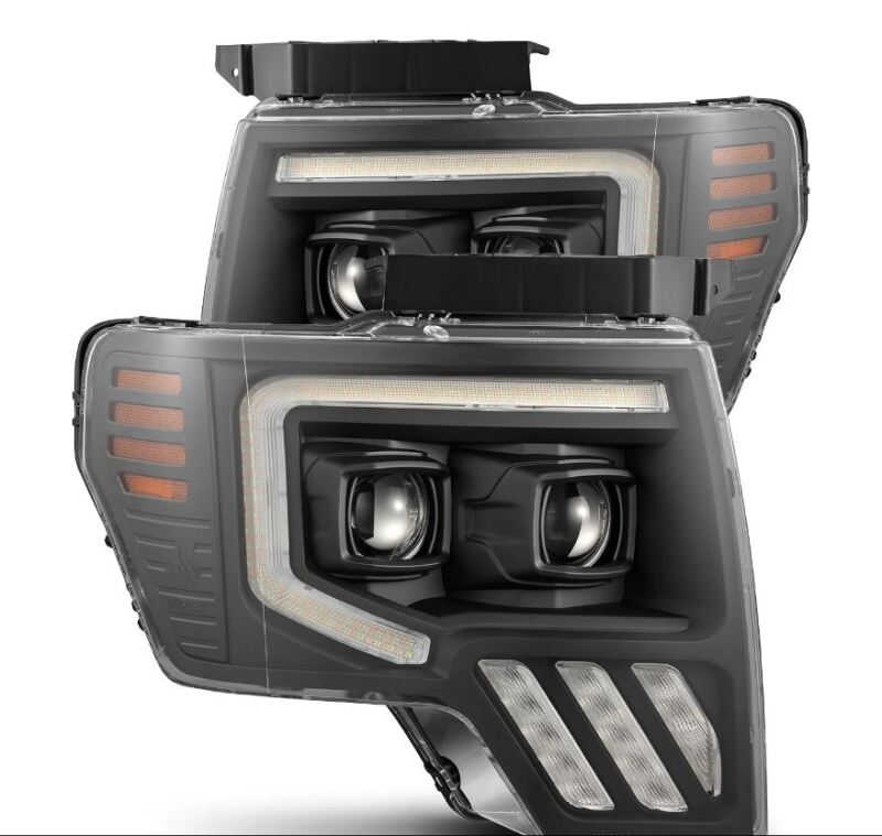 AlphaRex 880481 09-14 Ford F-150 PRO-Series Projector Headlights Plank Style Black w/Activation Light/Sequential Signal