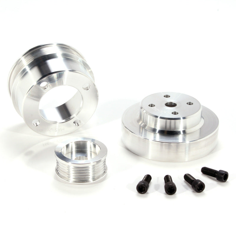 BBK Performance 1553 Underdrive Pulley Kit Billet Aluminum 3-Piece for 1986-1993 Ford Mustang 5.0L