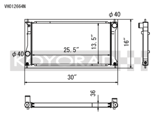Koyo VH012664N for 13-20 Scion FR-S / Subaru BRZ 2.0L / 22+ Toyota GR86 / Subaru BRZ 2.4L (MT/AT) Radiator