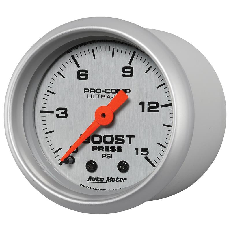 AutoMeter 4302 Ultra-Lite 52mm 0-15 PSI Mechanical Boost Gauge
