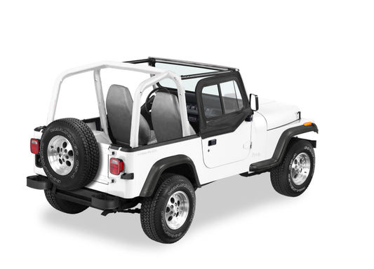Bestop 88-95 Jeep Wrangler YJ Upper Door Sliders Black Denim Single Sliding Window