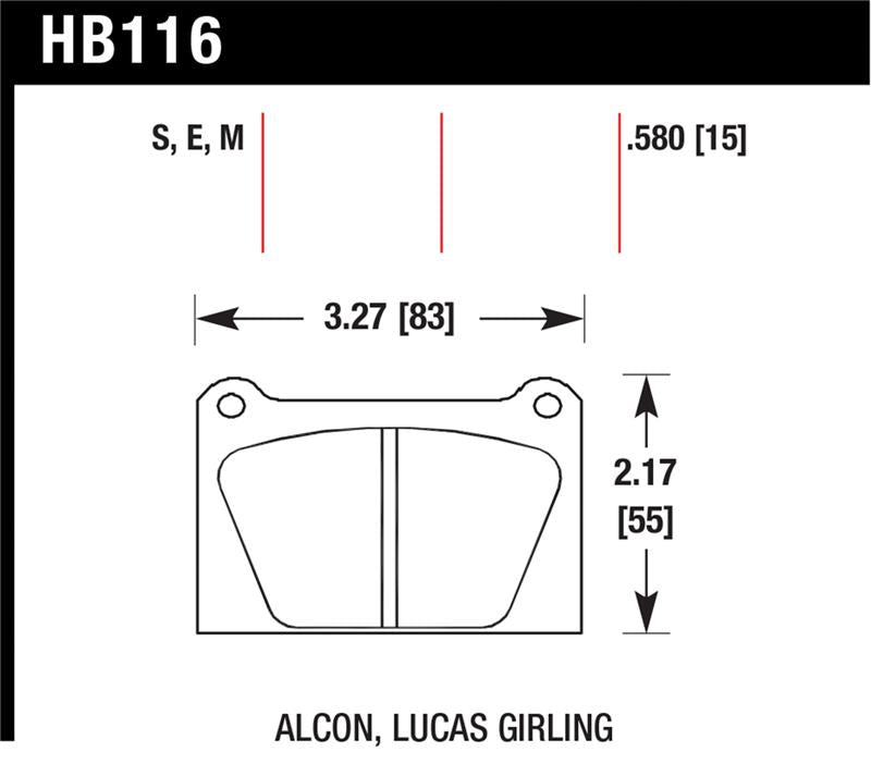 Hawk Performance HB116E.580 Blue 9012 Motorsport Brake Pads