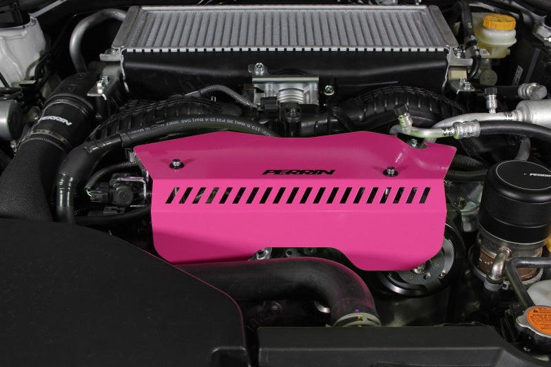 PERRIN 22-26 Subaru WRX Pulley Cover - Hyper Pink (TALL - For Use w/o PERRIN AOS)