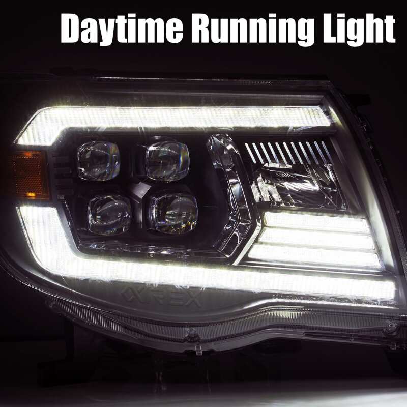 AlphaRex 880744 05-11 Toyota Tacoma NOVA LED Projector Headlights Plank Style Alpha Black w/Activation Light/DRL