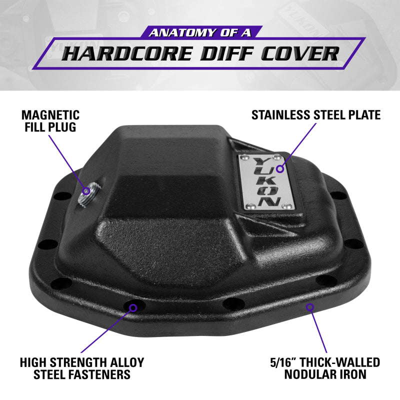 Yukon Gear & Axle YHCC-D44JL-REAR Hardcore Rear Nodular Iron Cover for Jeep Wrangler JL Dana 44/220mm