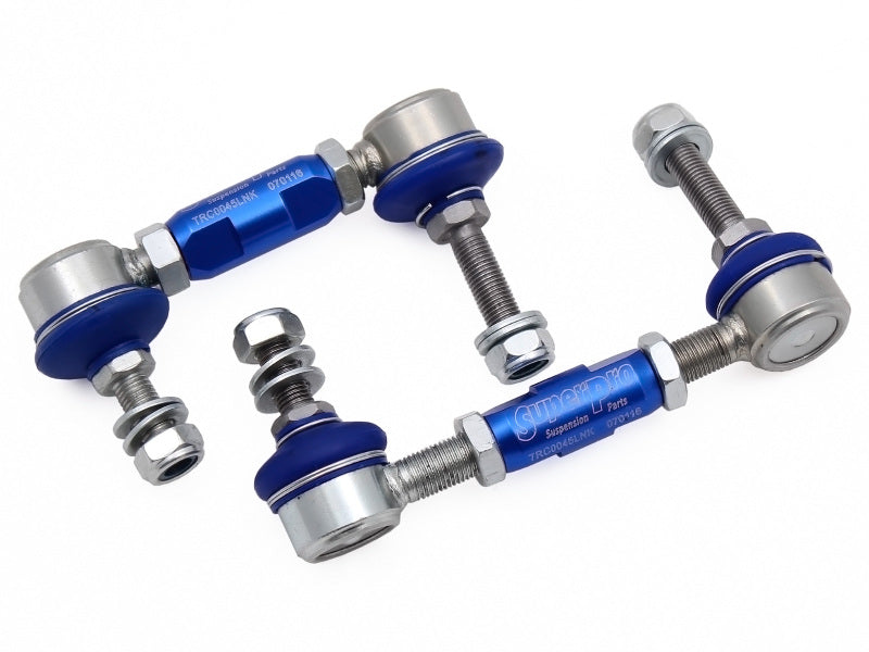 SuperPro Heavy Duty Adjustable Sway Bar Link Kit (100mm-120mm Length, 10mm Studs - one standard, one extended)