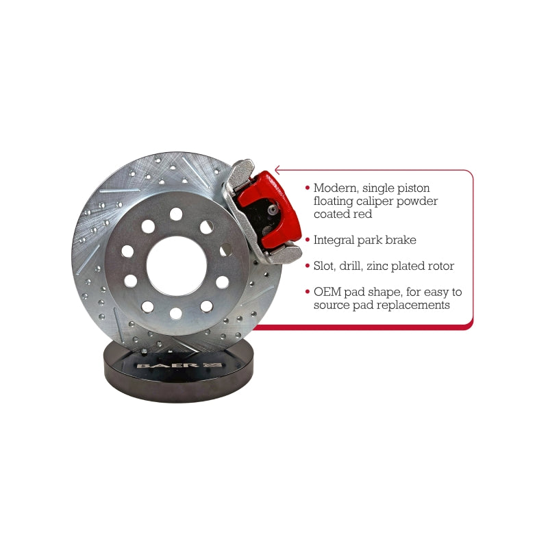 Baer Brakes Rear Ends w/ Ford 9in Early Big Bearing HE 10.5in Classic Series Rear Brake Kit