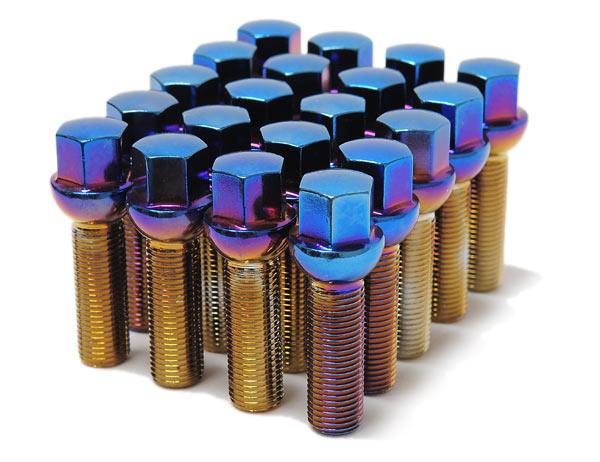 Wheel Mate 40602B Mevius Lug Bolt Set Black M14x1.50 40mm 60 Degree Cone Seat - Set of 20