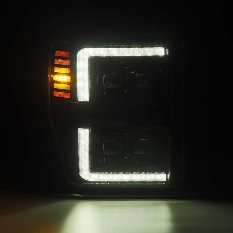 AlphaRex 880310 08-10 Ford F250-550 NOVA-Series LED Projector Headlights Black w/Activation Light/Sequential Signal