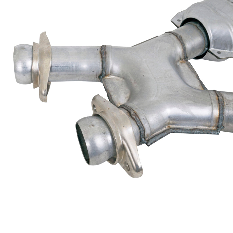 BBK Performance 1810 Short Mid X-Pipe with Catalytic Converters (2-1/2 in) for 1979-1993 Ford Mustang (5.0L) with BBK Automatic Long Tube Headers Automatic Transmission