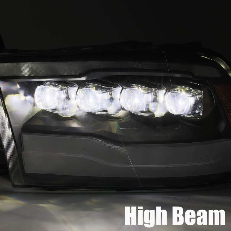 AlphaRex 880590 09-18 Dodge Ram 1500 HD NOVA LED Projector Headlights Plank Style Design Gloss Black with DRL
