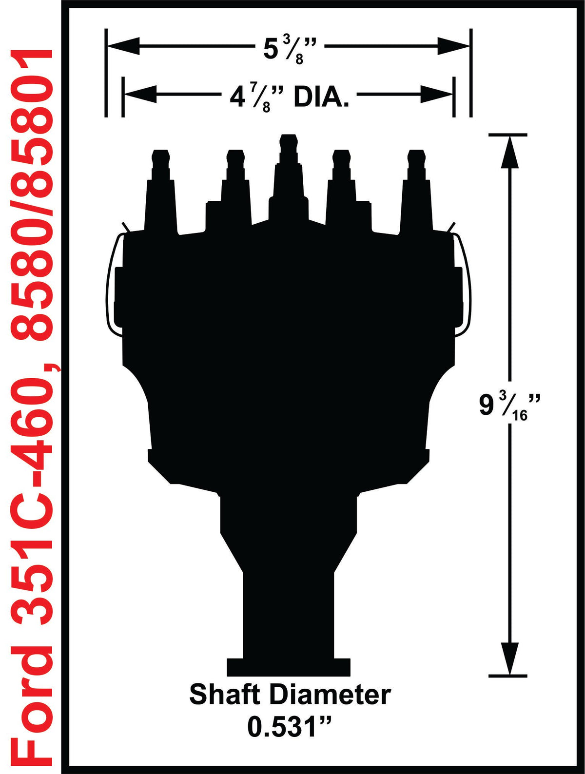 MSD 85801 for Ford V8 351C-460 Billet Distributor, STEEL GEAR