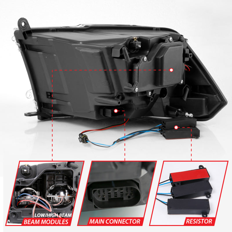 ANZO 2011-2018 RAM 1500 LED Projector Headlights