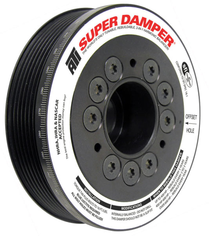 ATI Performance Products 918564 Super Damper Harmonic Balancer 5.67 in Aluminum 6 Groove 4% Overdrive for 2000-2011 Toyota Celica GT-S / Corolla / Matrix XRS, Pontiac Vibe, Lotus Elise / Exige (2ZZ-GE)