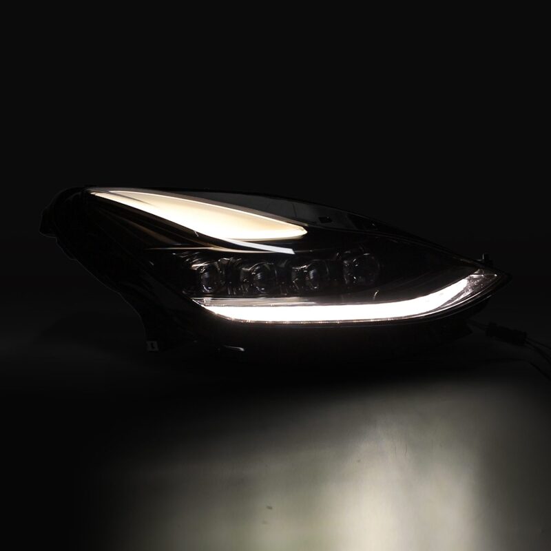 AlphaRex 880860 17-22 Tesla Model 3/20-23 Model Y NOVA-Series LED Projector Headlights Black with Activation Light & Sequential Signal