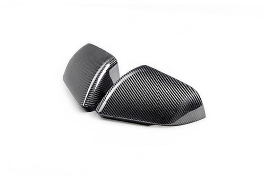 Ford Racing for 2024-2025 Mustang (with Integrated Turn Signals) Carbon Fiber Mirror Skull Caps - Gloss