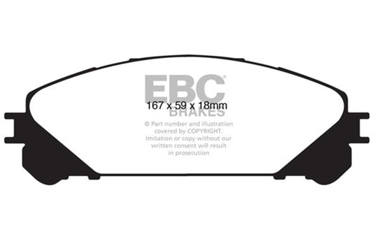 EBC 15+ Lexus NX200t 2.0 Turbo Ultimax2 Front Brake Pads UD1324