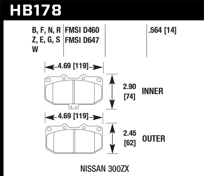 Hawk Performance HB178B.564 HPS 5.0 Street Brake Pads
