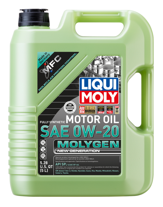 LIQUI MOLY 5L Molygen New Generation Motor Oil SAE 0W-20 (20438) - Pack of 4