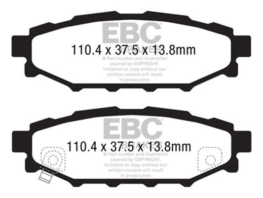 EBC 12+ Subaru BRZ 2.0 (solid rear rotors) Ultimax2 Rear Brake Pads UD1114