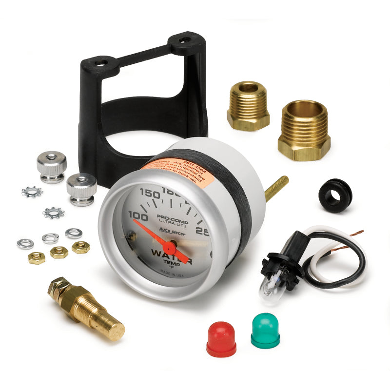 AutoMeter 4337 Ultra-Lite 52mm 100-250 Degrees F Short Sweep Electric Water Temperature Gauge