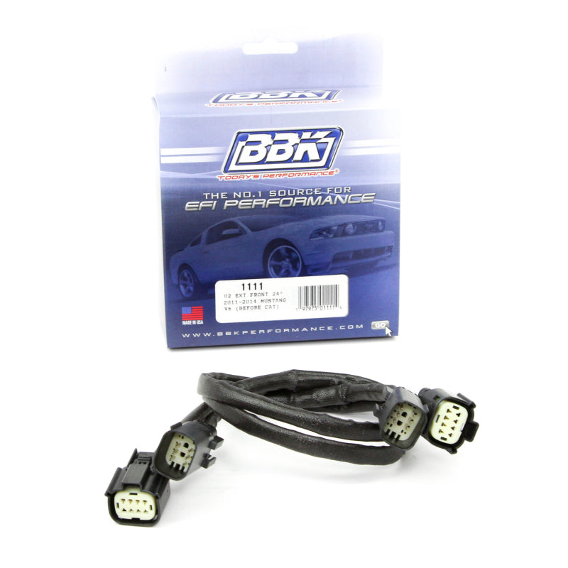 BBK Performance 1111 Front O2 Sensor Extension Harness 24 in (Pair) for 2011-2014 Ford Mustang V6 (3.7L)