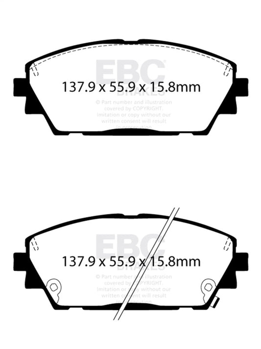 EBC 2019+ Mazda 3 (BP) 2.5L Redstuff Front Brake Pads DP32416C