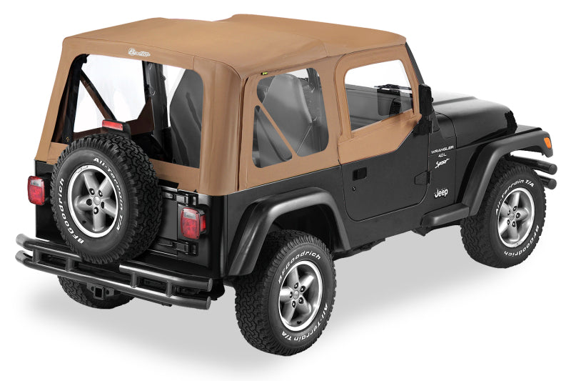 Bestop 97-02 Jeep Wrangler TJ Replace A-Top (Spice Sailcloth Clear Windows Upper Door Skins )