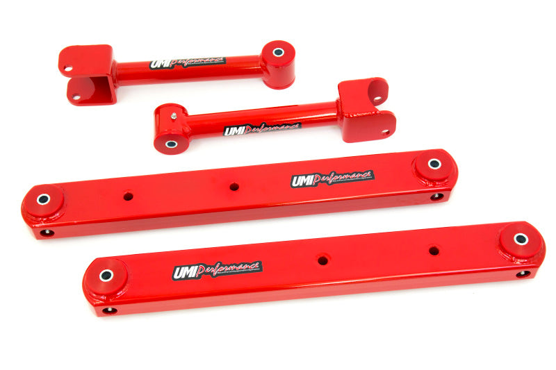 UMI Performance 402118-R Rear Control Arms Boxed Lowers Red for 1964-1967 A-Body
