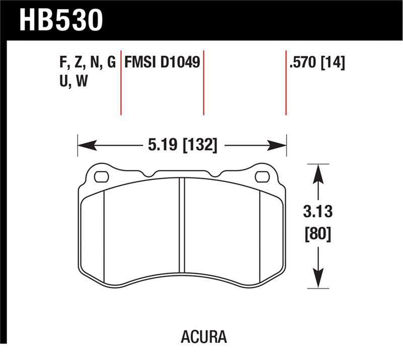 Hawk Performance HB530U.570 DTC-70 Motorsport Brake Pads