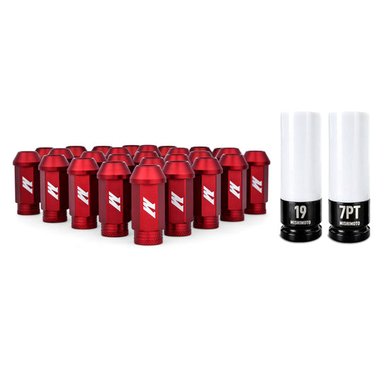 Mishimoto Aluminum Locking Lug Nuts M12x1.5 27pc Set Red - #MMLG-15-27LRD