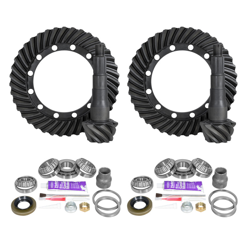 Yukon Gear & Axle YGKT010-488 Ring & Pinion Gear Kit Package Front & Rear with Install Kits for - Toyota 9.5/9.5