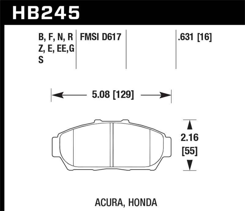 Hawk Performance HB245N.631 HP Plus Crossover Street/Motorsport Brake Pads