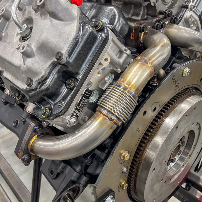 Wehrli Custom Fabrication WCF100590 2in Stainless Steel Up Pipe Kit with Gaskets Single Turbo for 2001-2004 Chevrolet Silverado / GMC Sierra 2500 HD / 3500 LB7 Duramax