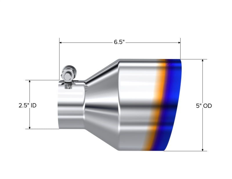 MBRP Univ. Burnt End Tip 2.5in ID / 5in OD / 6.5in Length Single-Wall