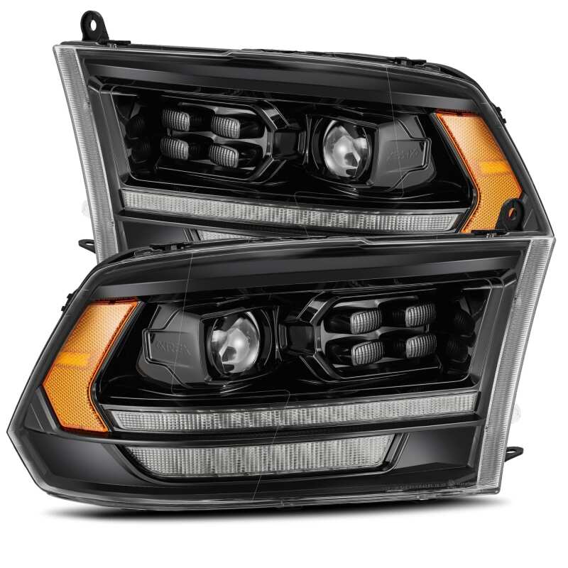 AlphaRex 880524 09-18 Dodge Ram 1500 HD PRO-Series Projector Headlights Plank Style Alpha Black w/Sequential Signal/DRL
