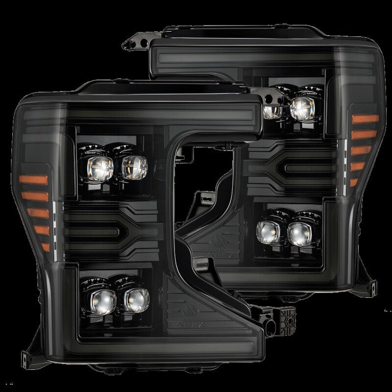 AlphaRex 880340 20-22 Ford F-250/350/450 SD NOVA-Series LED Projector Headlights Alpha-Black w/Activation Light Sequential Signal & Switchback DRL