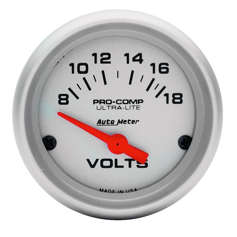 AutoMeter 4391 Ultra-Lite 52mm Short Sweep Electronic Voltage Gauge