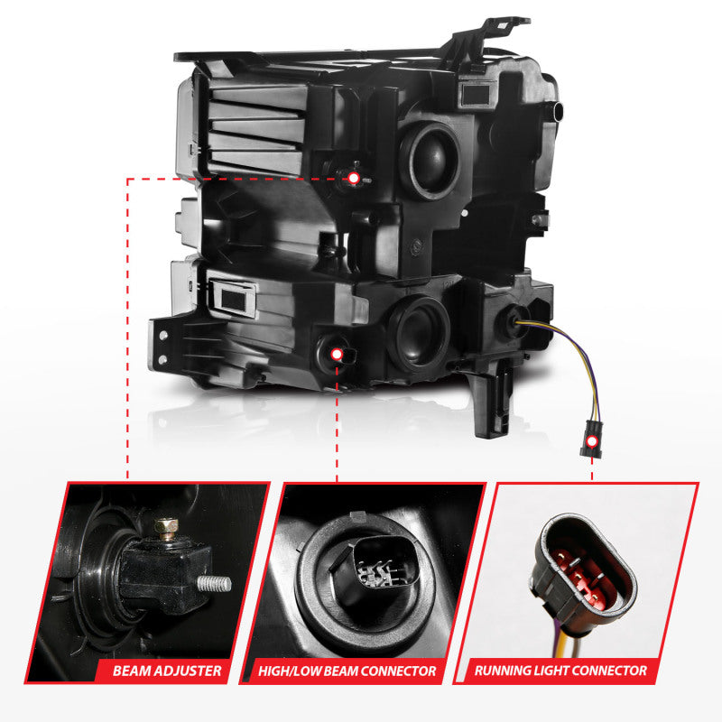 ANZO 2019-2022 Chevrolet Silverado 1500 LED Projector Headlights