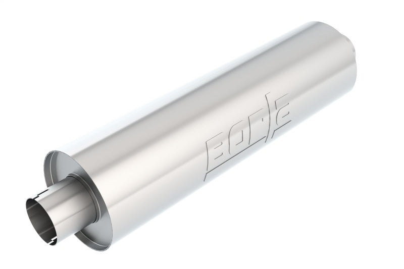 Borla 400500 Heavy Duty (Truck) Muffler - 3in Center-Center 24in x 6.75in Round (Notched) - #400500