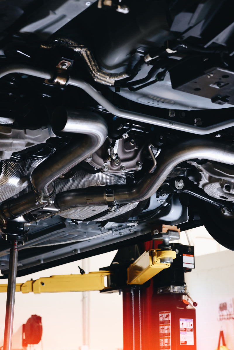MBRP Mustang 3in Cat-Back Exhaust with Quad Carbon Fiber SS Tips - T304