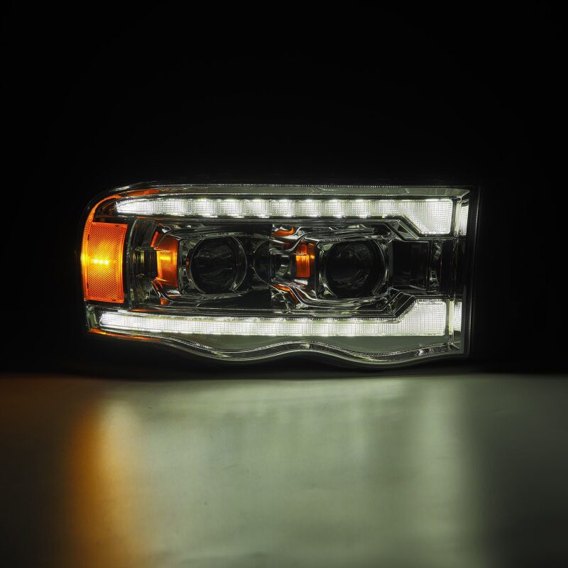 AlphaRex 880568 02-05 Dodge Ram 1500 LUXX LED Projector Headlights Plank Style Chrome w/Activation Light/Sequential Signal