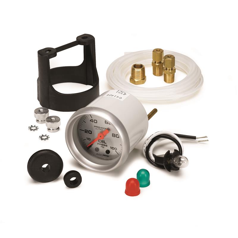 AutoMeter 4321 Ultra-Lite 52mm 0-100 PSI Mechanical Oil Pressure Gauge