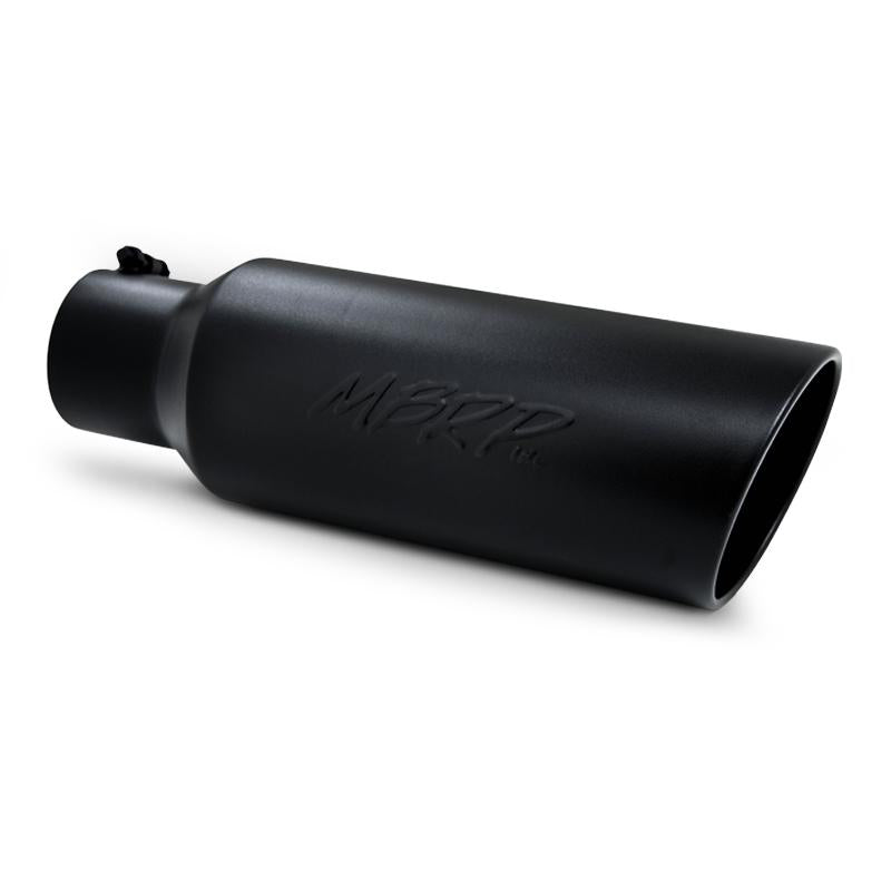 MBRP T5130BLK Black Finish 4in Inlet 18in Length 6in Outer Diameter Rolled End E...