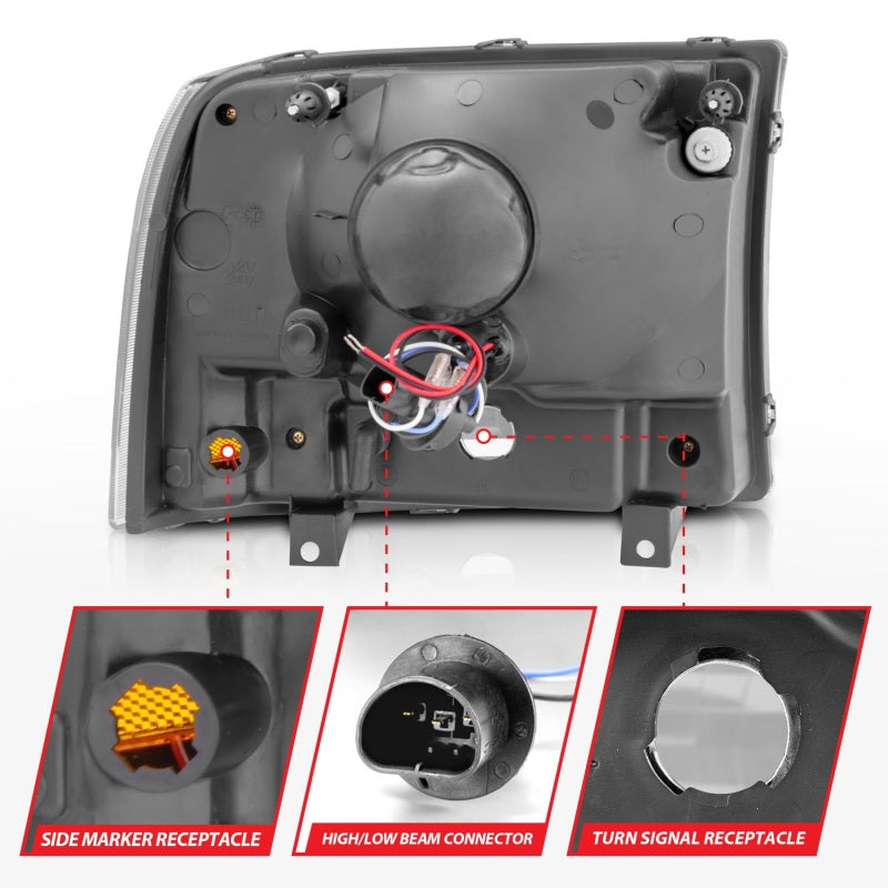 ANZO 1999-2004 Ford F-250 Super Duty Crystal Headlights