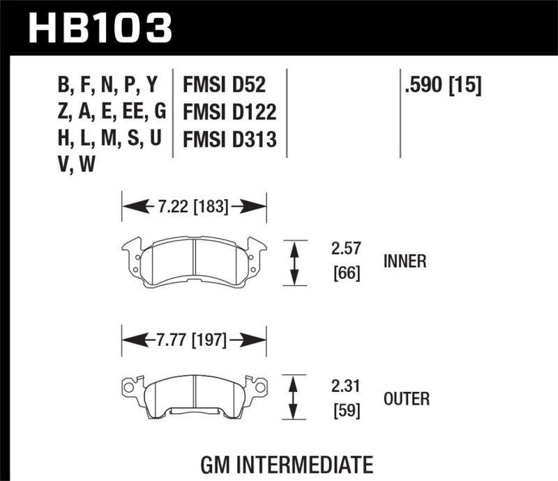 Hawk Performance HB103Z.590 Performance Ceramic Street Brake Pads
