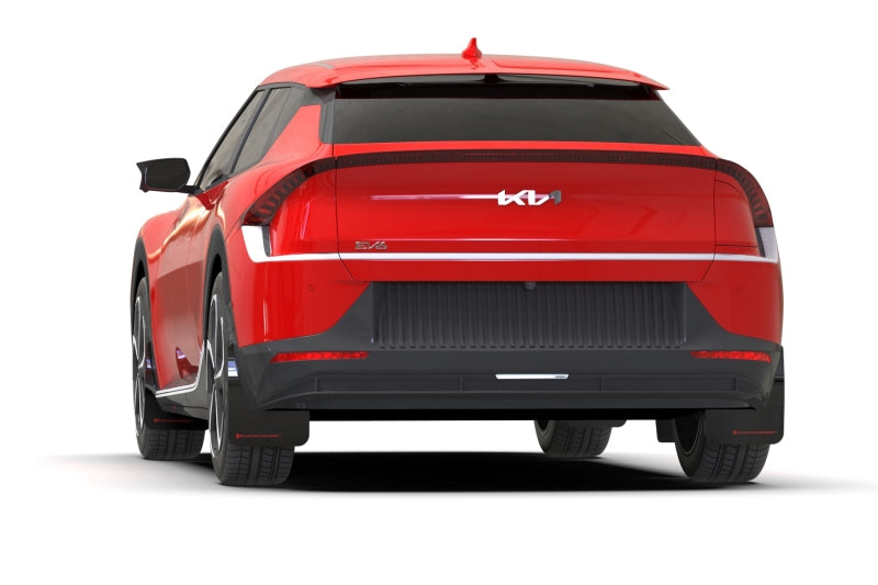 Rally Armor UR Mud Flaps - 2022-2024 Kia EV6 - Black/Red Logo - #MF91-UR-BLK-RD